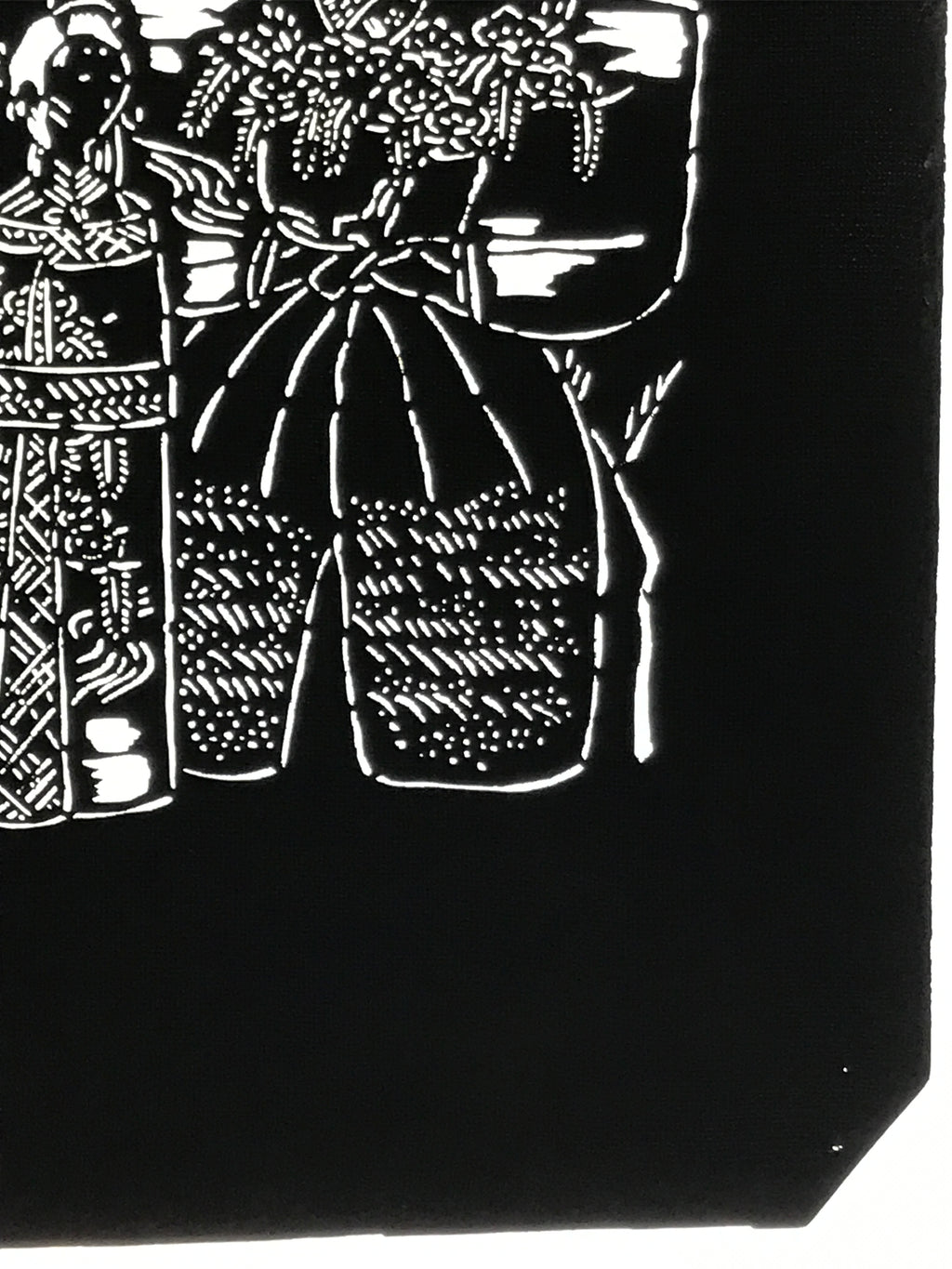 Antique Japanese Katagami Paper Kimono Stencil Katazome Hina Tachibina A807