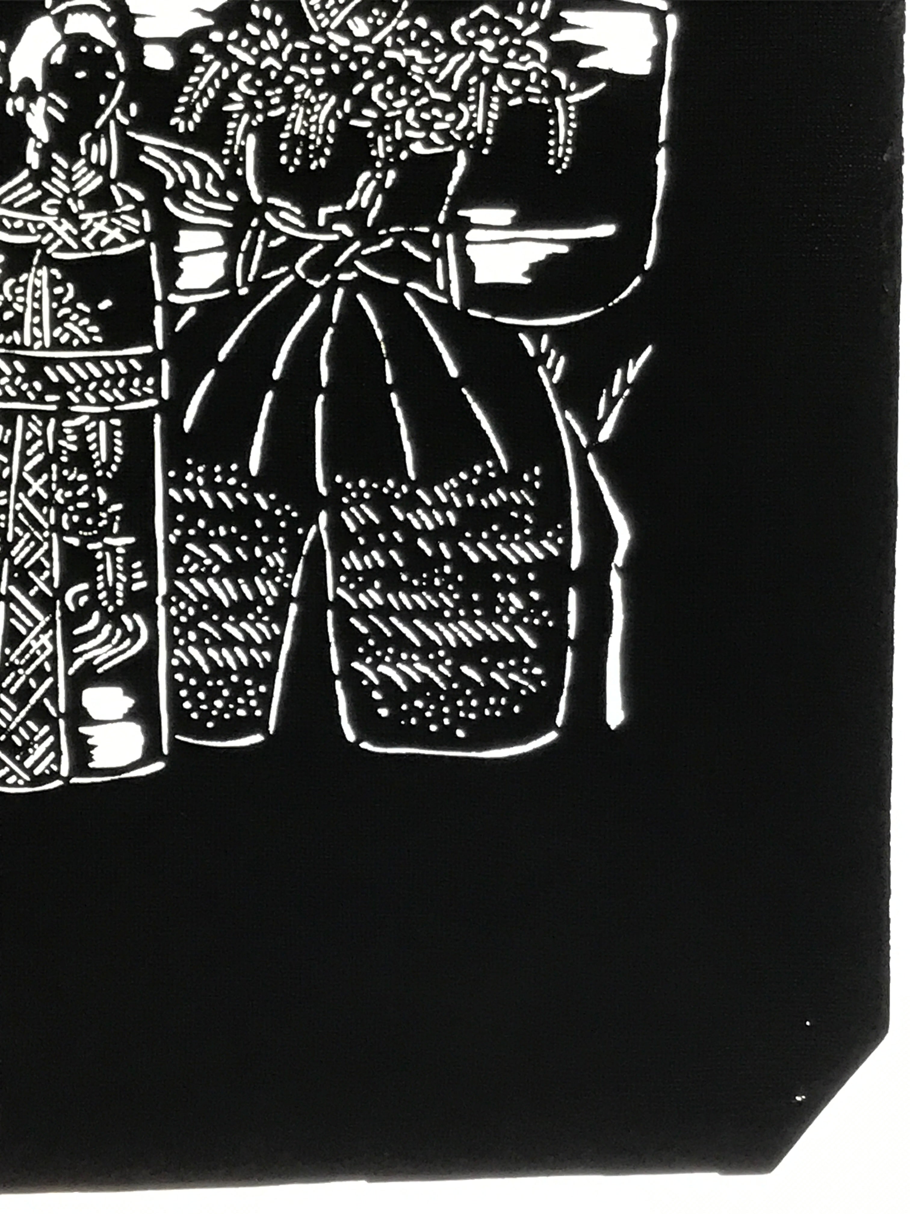Antique Japanese Katagami Paper Kimono Stencil Katazome Hina Tachibina A807