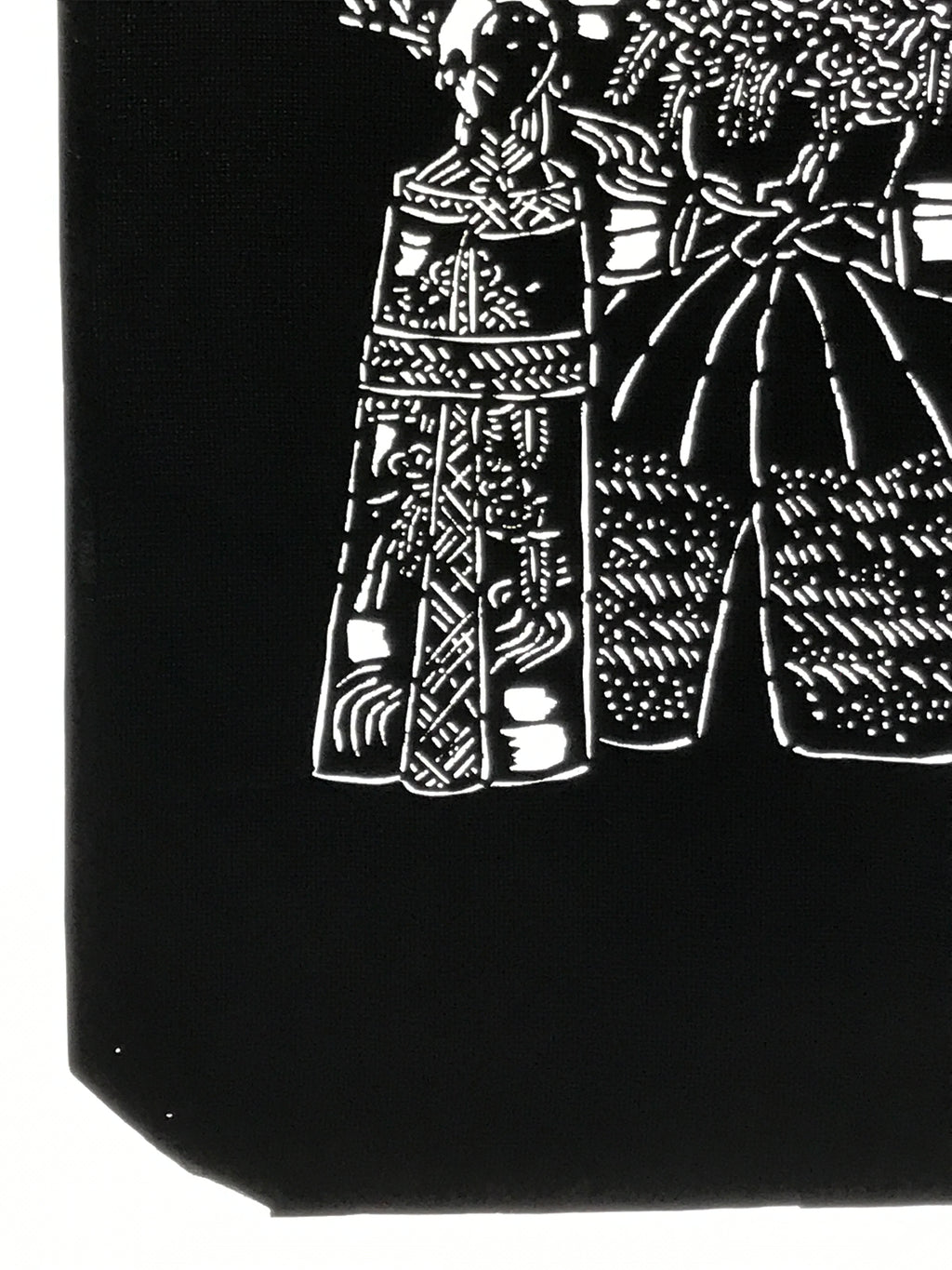 Antique Japanese Katagami Paper Kimono Stencil Katazome Hina Tachibina A807