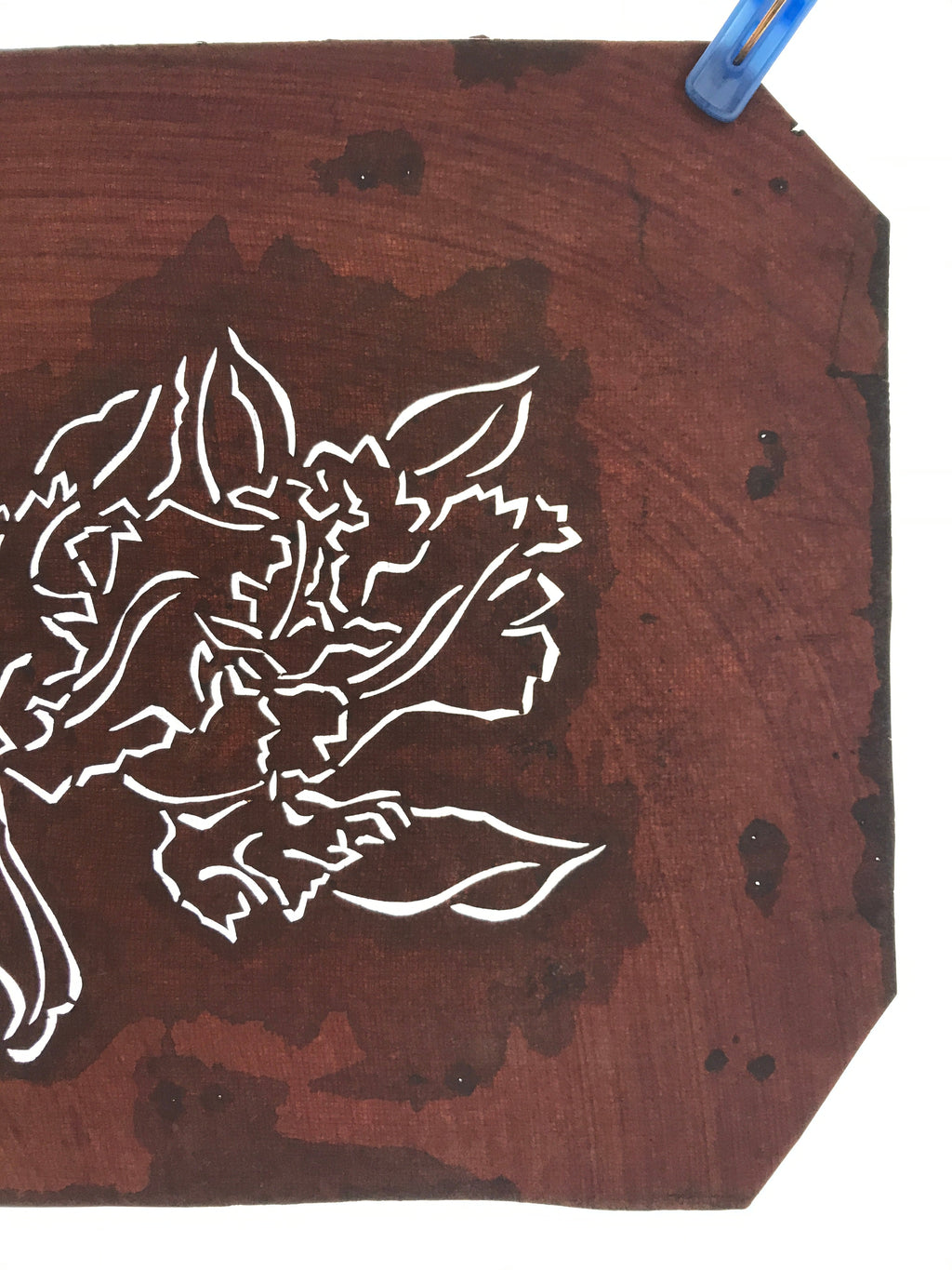 Antique Japanese Katagami Paper Kimono Stencil Katazome Iris Ayame Flower A674