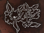 Antique Japanese Katagami Paper Kimono Stencil Katazome Iris Ayame Flower A674