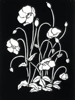 Antique Japanese Katagami Paper Kimono Stencil Katazome Keshi Poppy Flower A762