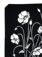 Antique Japanese Katagami Paper Kimono Stencil Katazome Keshi Poppy Flower A762