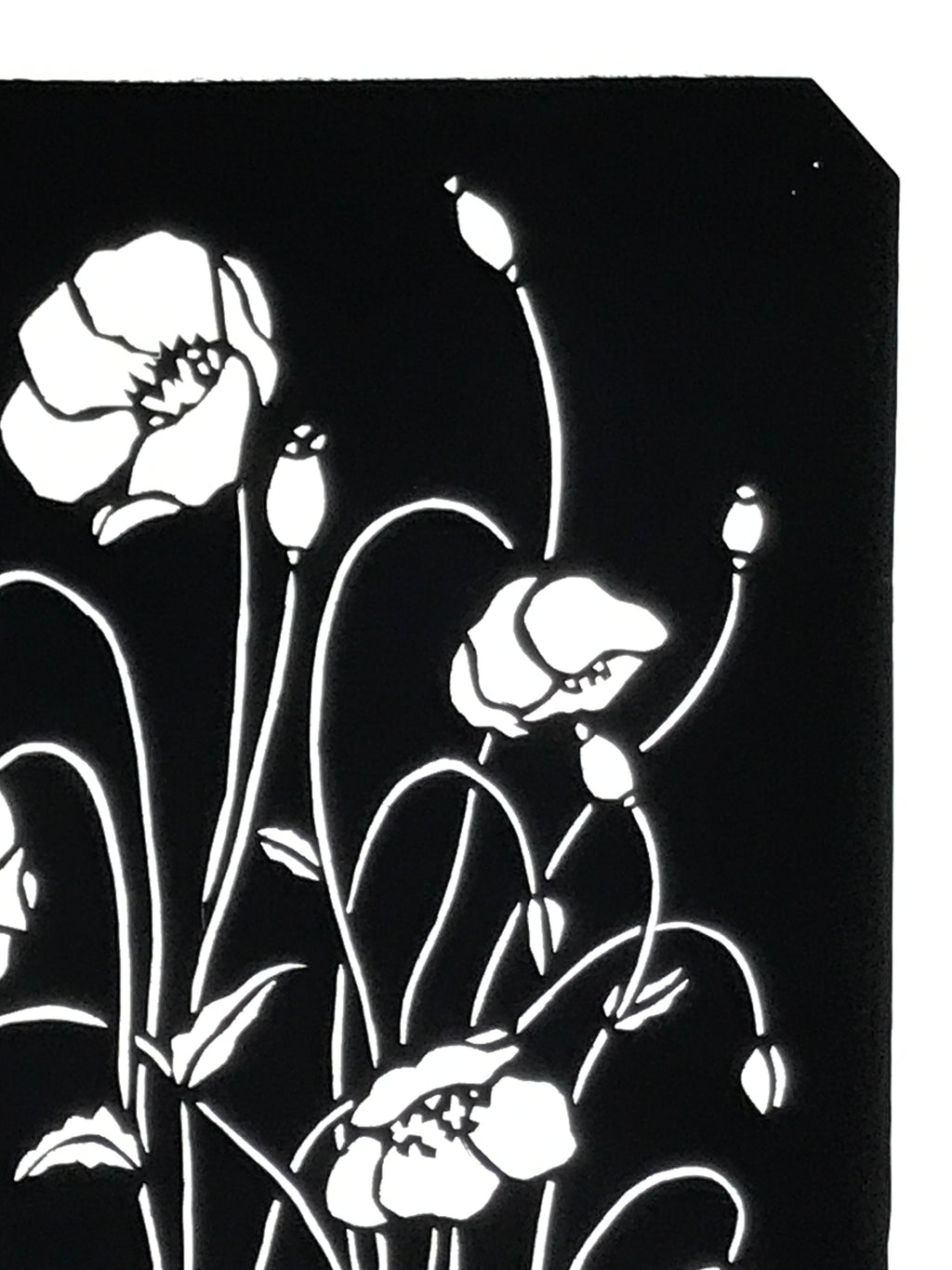 Antique Japanese Katagami Paper Kimono Stencil Katazome Keshi Poppy Flower A762