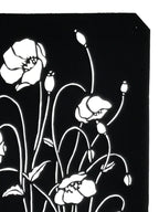 Antique Japanese Katagami Paper Kimono Stencil Katazome Keshi Poppy Flower A762