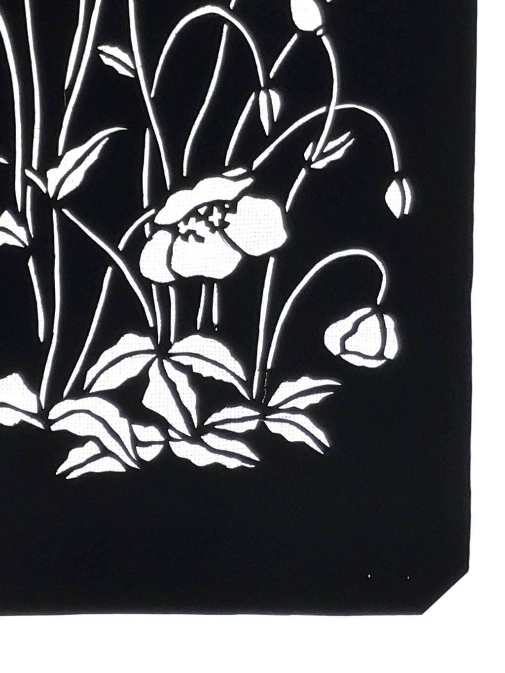 Antique Japanese Katagami Paper Kimono Stencil Katazome Keshi Poppy Flower A762