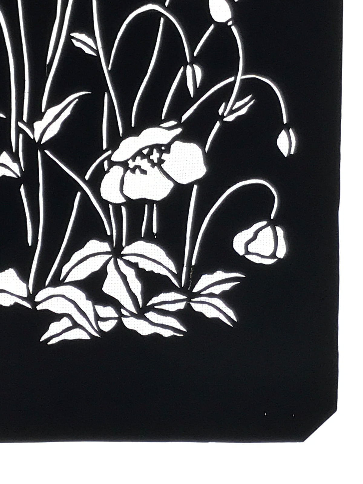 Antique Japanese Katagami Paper Kimono Stencil Katazome Keshi Poppy Flower A762