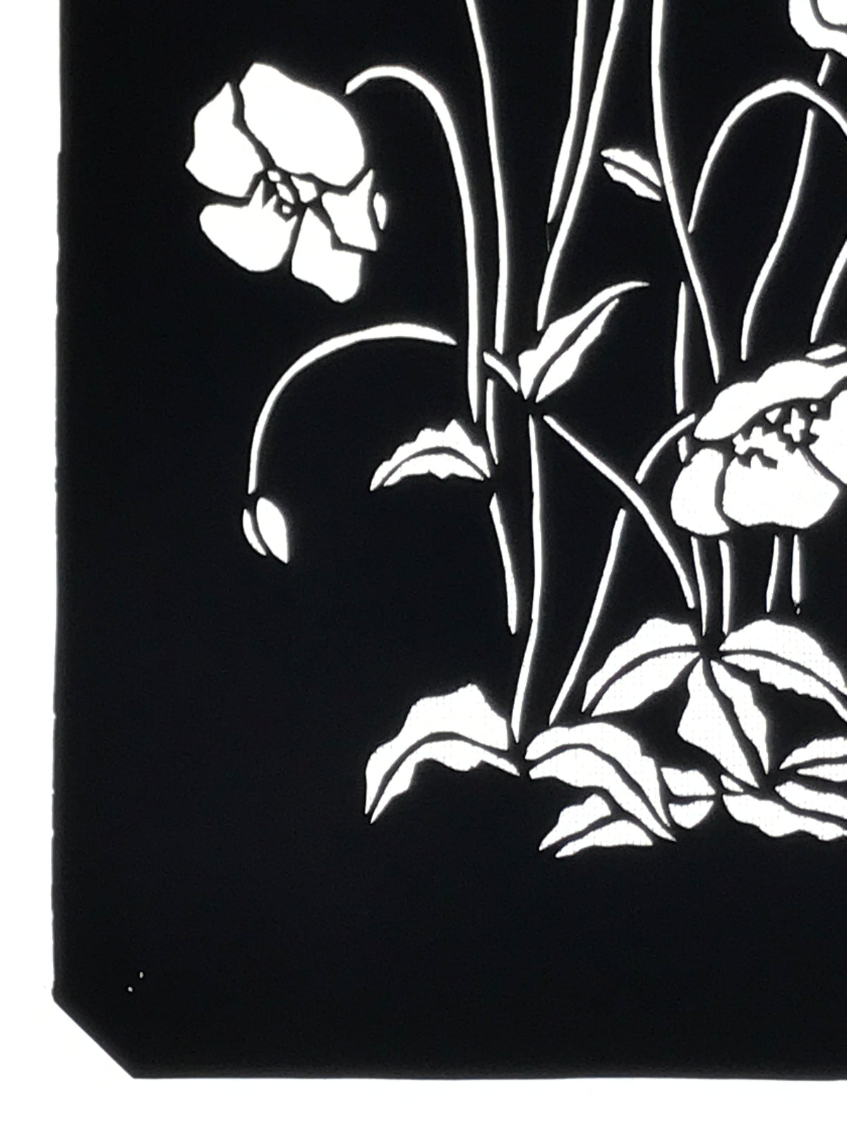 Antique Japanese Katagami Paper Kimono Stencil Katazome Keshi Poppy Flower A762