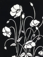 Antique Japanese Katagami Paper Kimono Stencil Katazome Keshi Poppy Flower A762