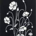 Antique Japanese Katagami Paper Kimono Stencil Katazome Keshi Poppy Flower A762