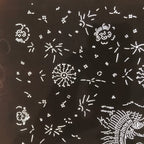 Antique Japanese Katagami Paper Kimono Stencil Katazome Kirin Crane Floral C906