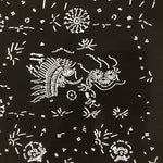 Antique Japanese Katagami Paper Kimono Stencil Katazome Kirin Crane Floral C906