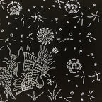 Antique Japanese Katagami Paper Kimono Stencil Katazome Kirin Crane Floral C906