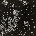 Antique Japanese Katagami Paper Kimono Stencil Katazome Kirin Crane Floral C906