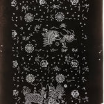 Antique Japanese Katagami Paper Kimono Stencil Katazome Kirin Crane Floral C906