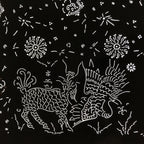 Antique Japanese Katagami Paper Kimono Stencil Katazome Kirin Crane Floral C906
