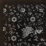 Antique Japanese Katagami Paper Kimono Stencil Katazome Kirin Crane Floral C907