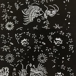 Antique Japanese Katagami Paper Kimono Stencil Katazome Kirin Crane Floral C907