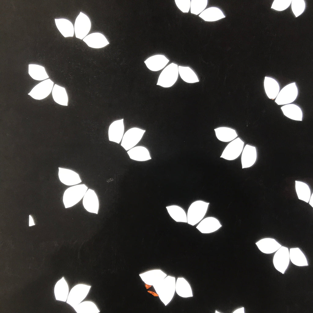 Antique Japanese Katagami Paper Kimono Stencil Katazome Large Leaves Design C954
