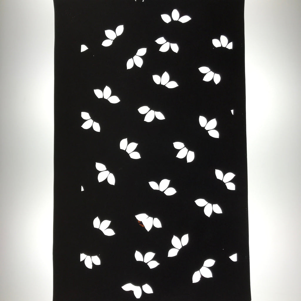 Antique Japanese Katagami Paper Kimono Stencil Katazome Large Leaves Design C954
