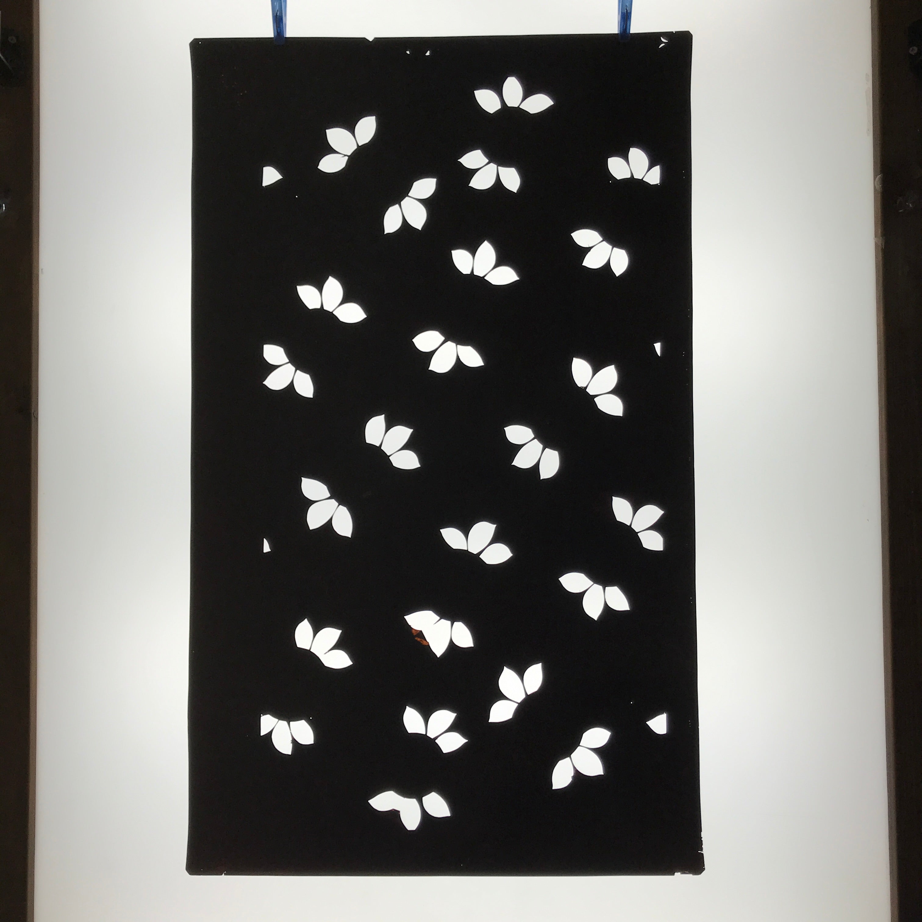 Antique Japanese Katagami Paper Kimono Stencil Katazome Large Leaves Design C954