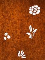 Antique Japanese Katagami Paper Kimono Stencil Katazome Leaf Flower Design C970