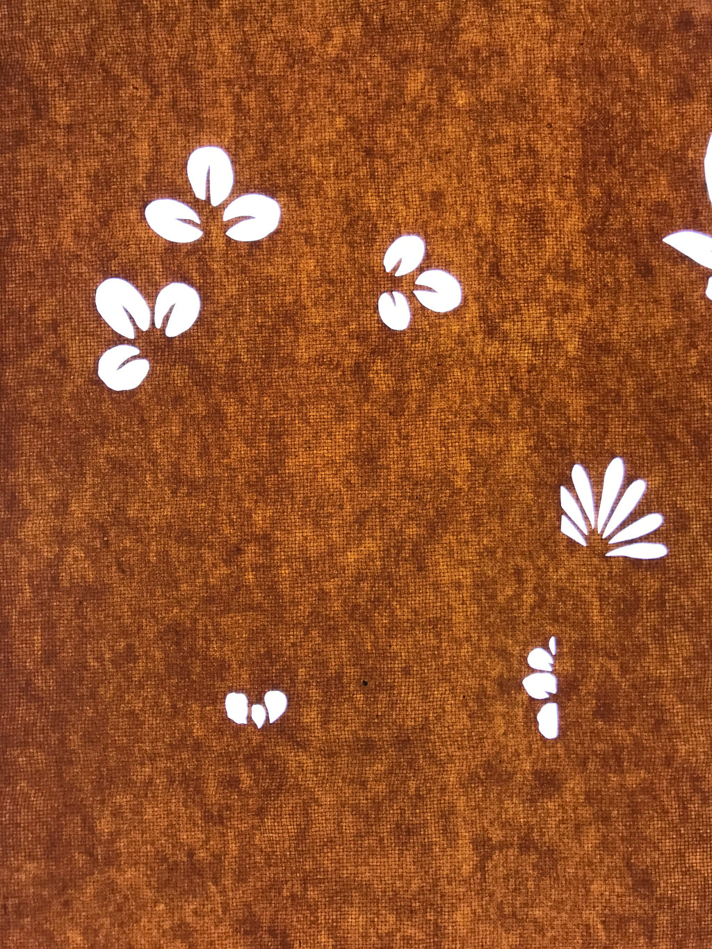 Antique Japanese Katagami Paper Kimono Stencil Katazome Leaf Flower Design C970