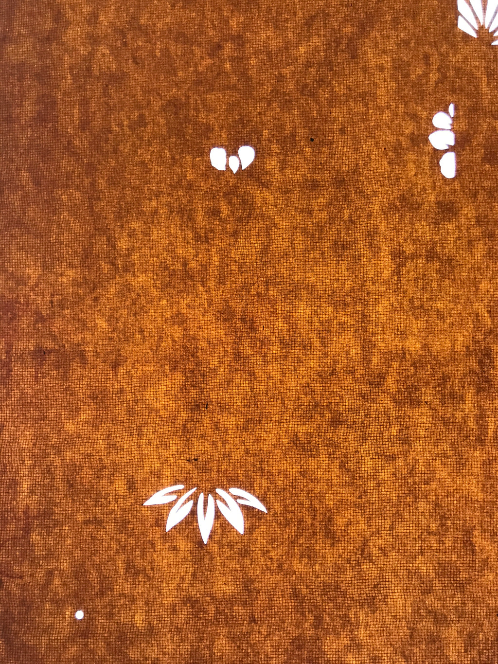 Antique Japanese Katagami Paper Kimono Stencil Katazome Leaf Flower Design C970