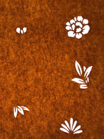 Antique Japanese Katagami Paper Kimono Stencil Katazome Leaf Flower Design C971