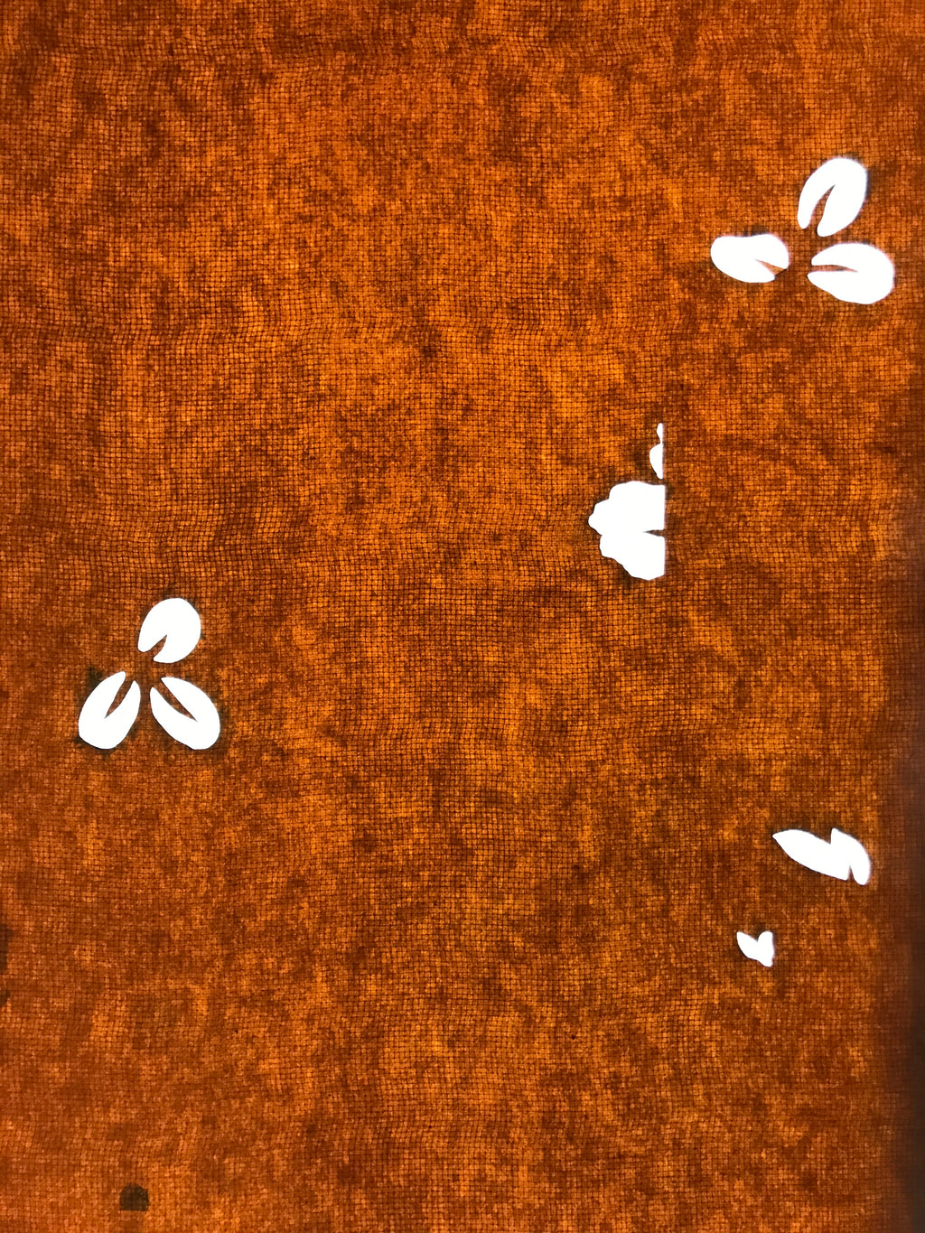 Antique Japanese Katagami Paper Kimono Stencil Katazome Leaf Plant Design C960