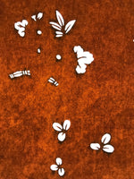 Antique Japanese Katagami Paper Kimono Stencil Katazome Leaf Plant Design C967