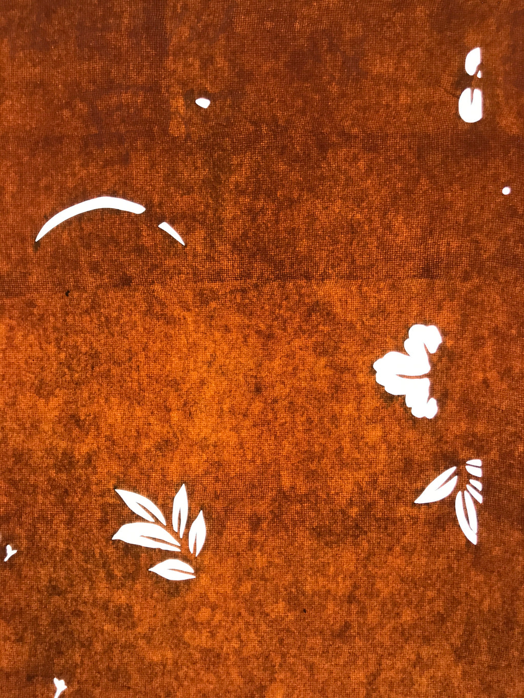 Antique Japanese Katagami Paper Kimono Stencil Katazome Leaf Plant Design C968