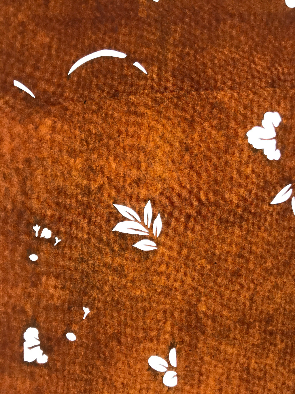 Antique Japanese Katagami Paper Kimono Stencil Katazome Leaf Plant Design C968