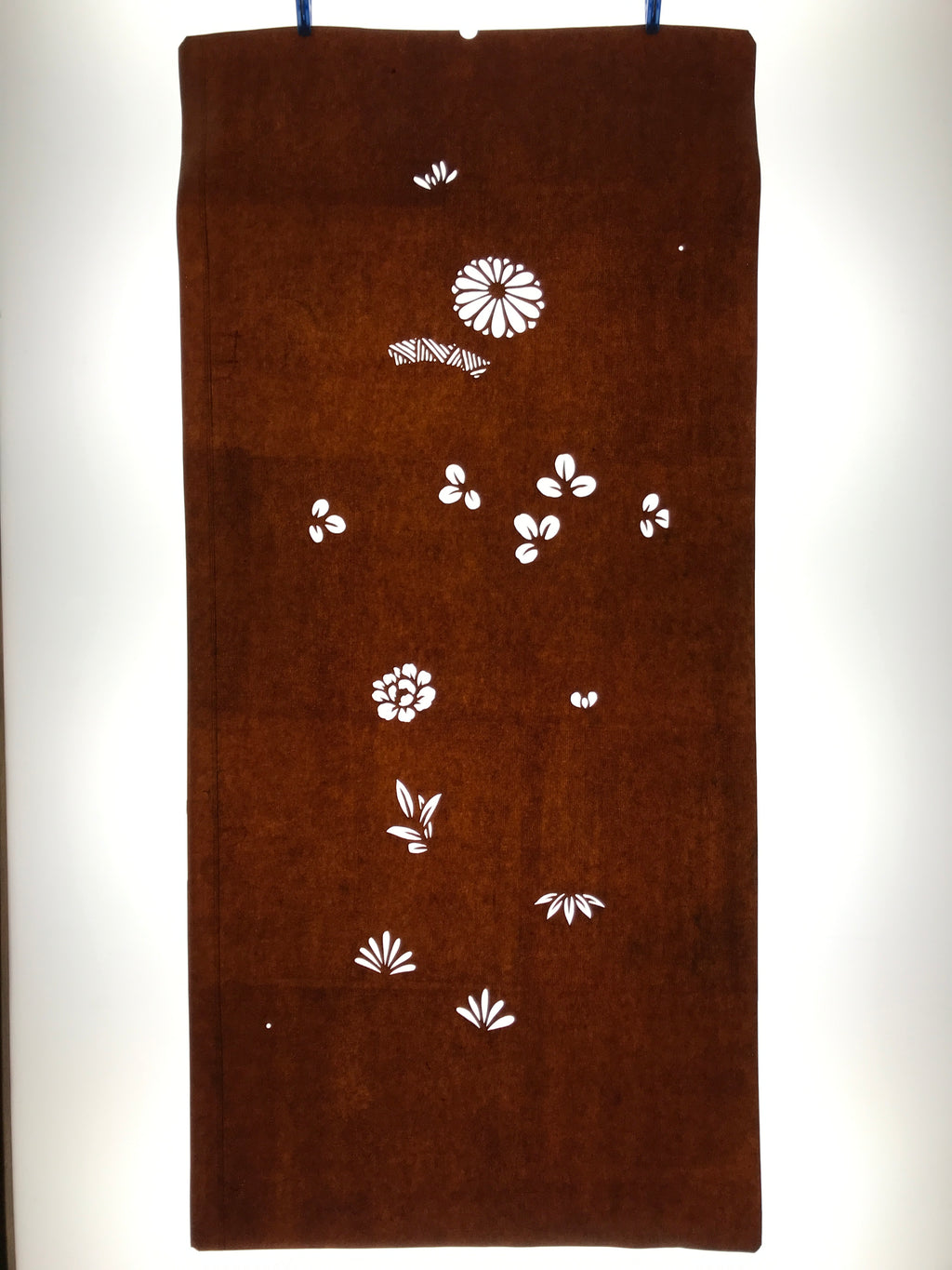 Antique Japanese Katagami Paper Kimono Stencil Katazome Leaf Plant Design C969
