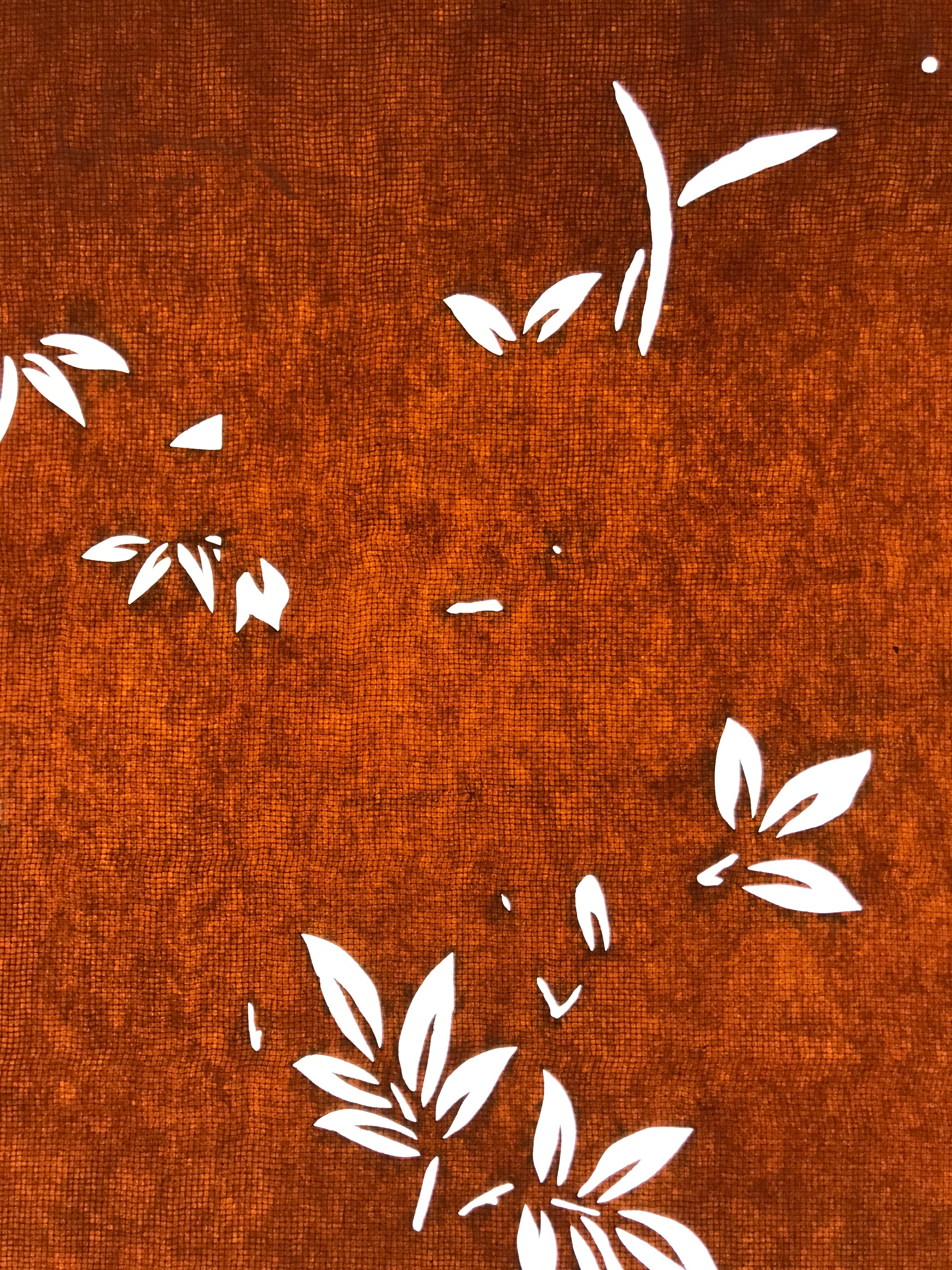 Antique Japanese Katagami Paper Kimono Stencil Katazome Leaf Plant Design C972