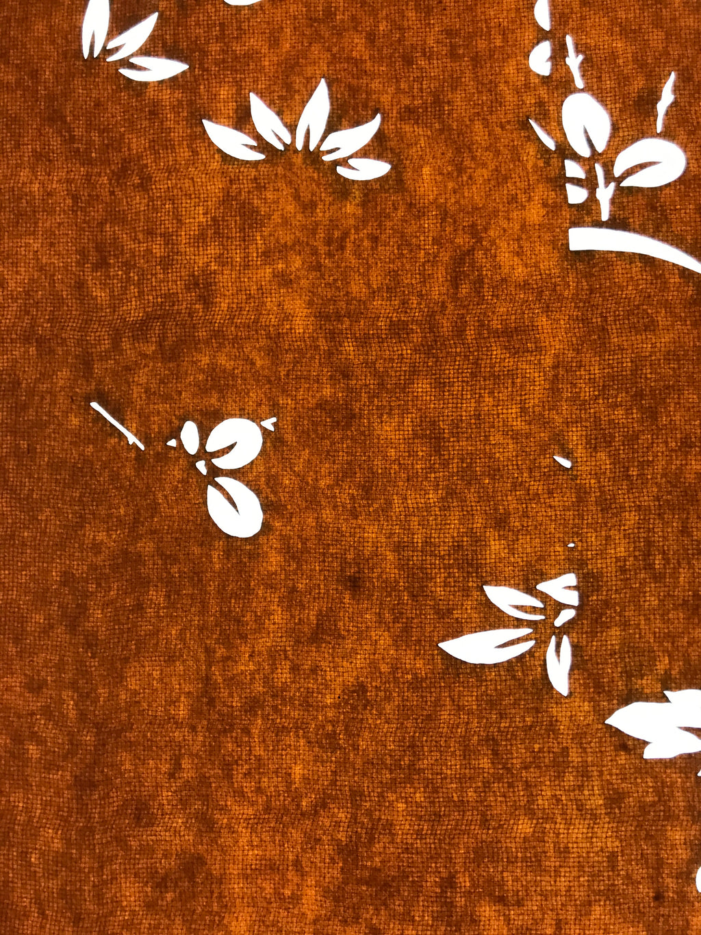 Antique Japanese Katagami Paper Kimono Stencil Katazome Leaf Plant Design C973