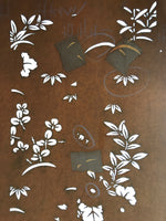 Antique Japanese Katagami Paper Kimono Stencil Katazome Leaf Plant Design C974