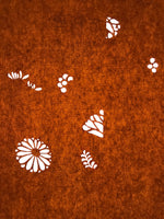 Antique Japanese Katagami Paper Kimono Stencil Katazome Leaf Plant Design C976