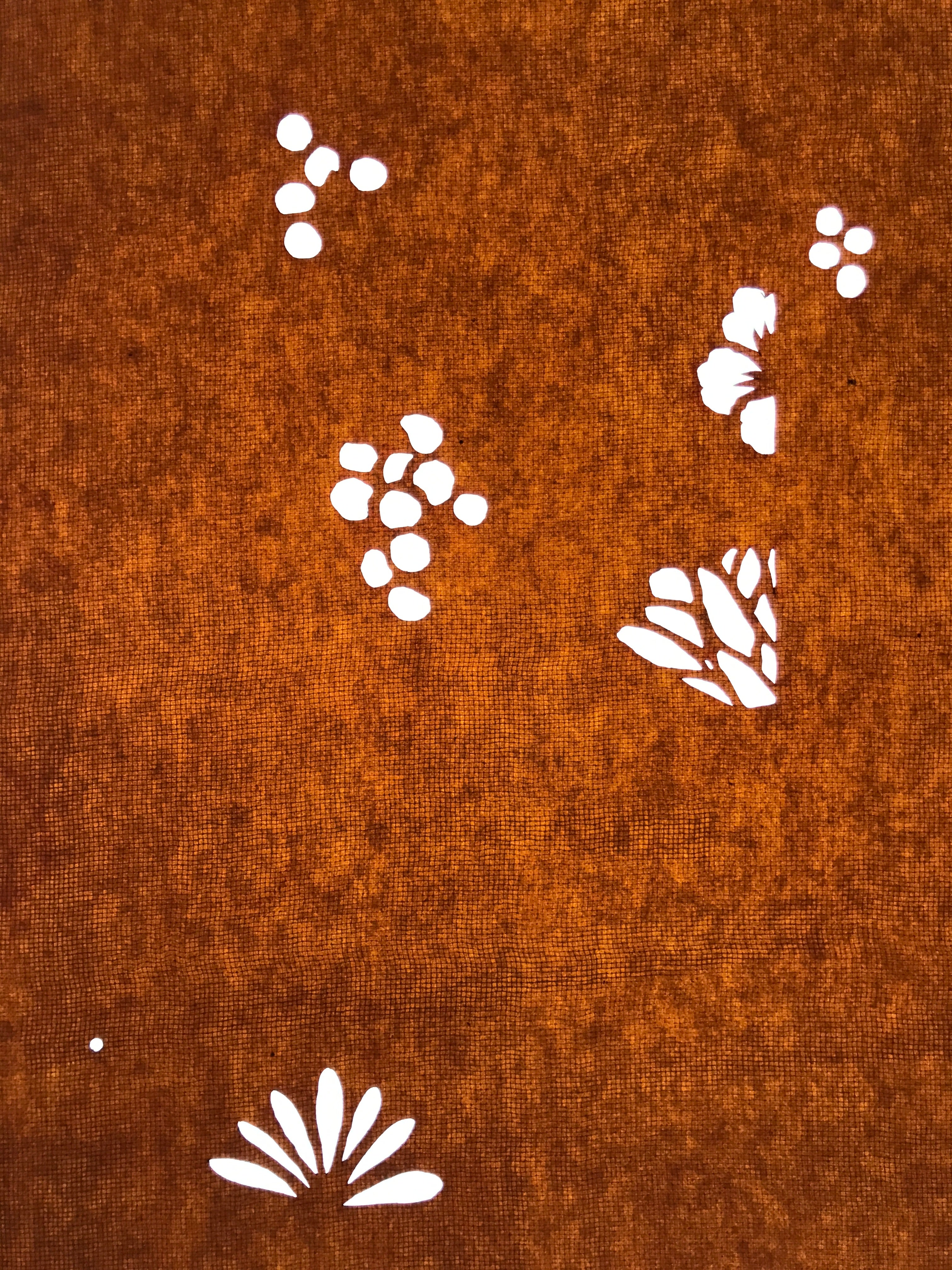 Antique Japanese Katagami Paper Kimono Stencil Katazome Leaf Plant Design C976