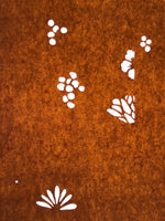 Antique Japanese Katagami Paper Kimono Stencil Katazome Leaf Plant Design C976