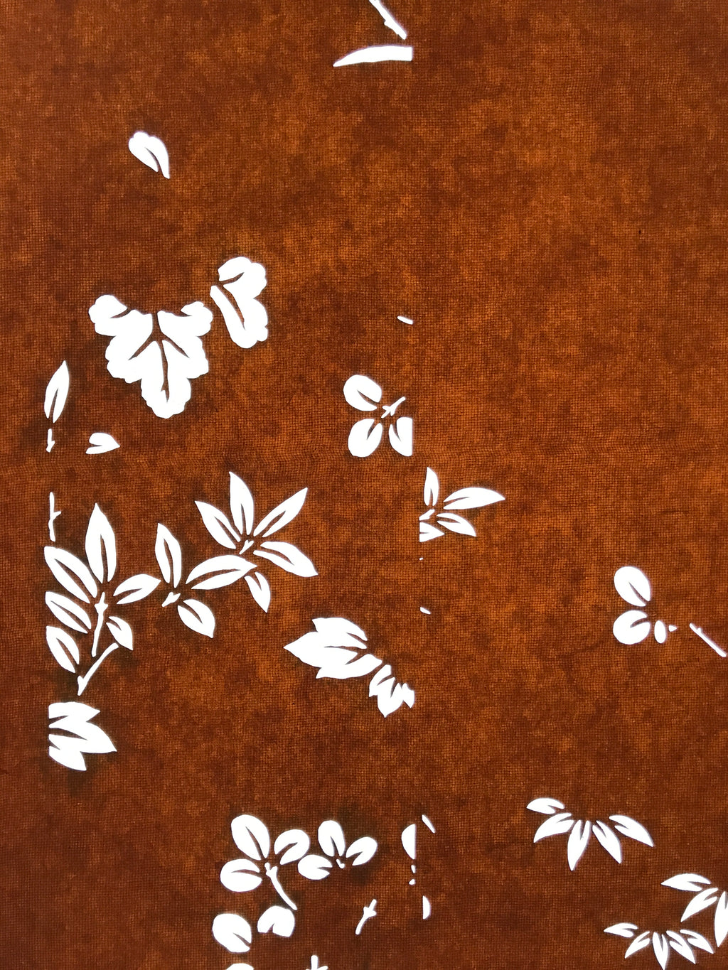 Antique Japanese Katagami Paper Kimono Stencil Katazome Leaf Plant Design C978
