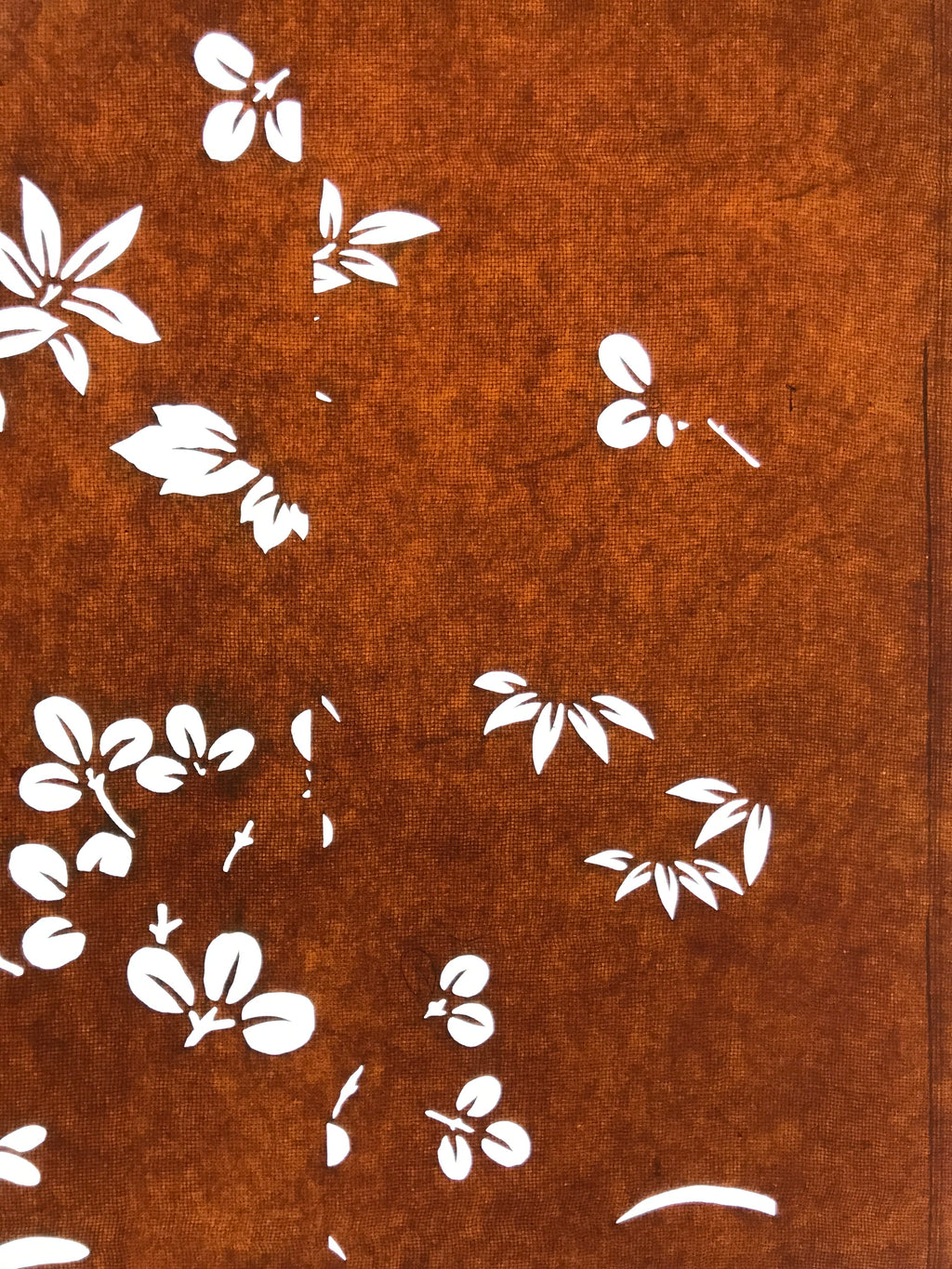 Antique Japanese Katagami Paper Kimono Stencil Katazome Leaf Plant Design C978