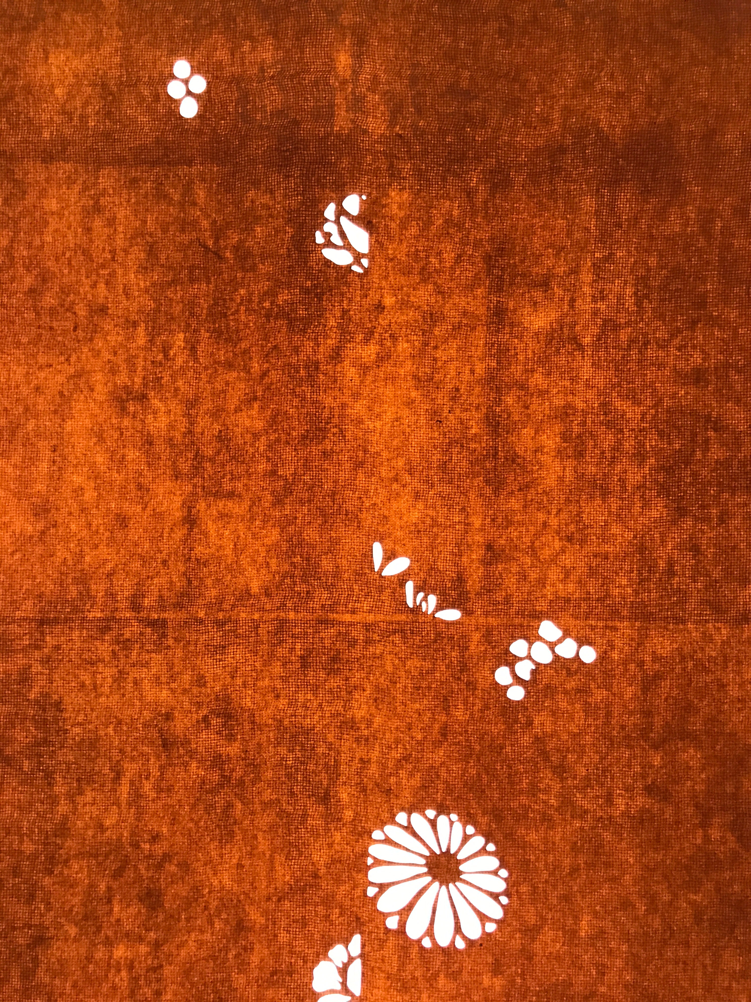 Antique Japanese Katagami Paper Kimono Stencil Katazome Leaf Plant Design C979