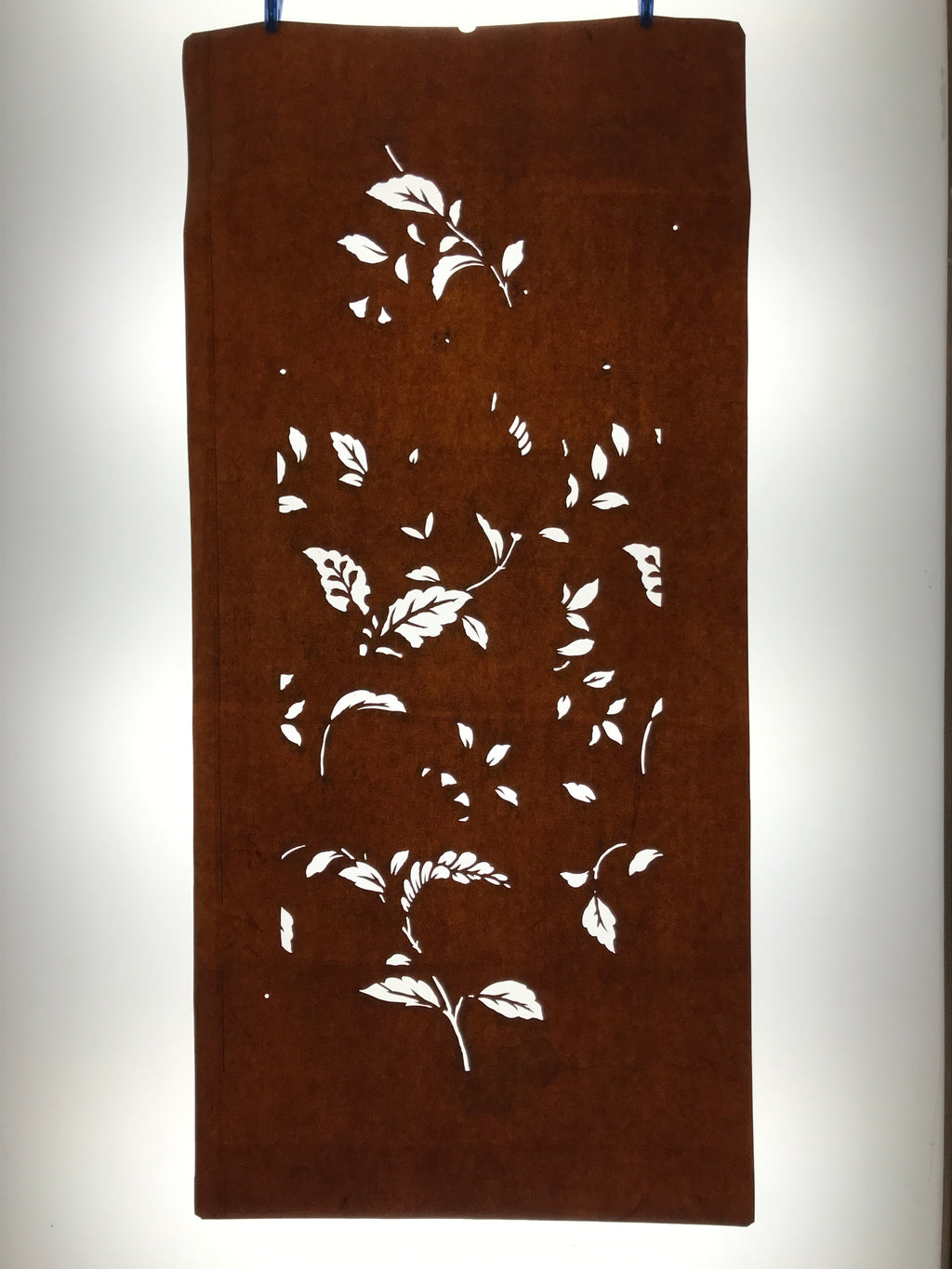 Antique Japanese Katagami Paper Kimono Stencil Katazome Leaf Plant Design C981