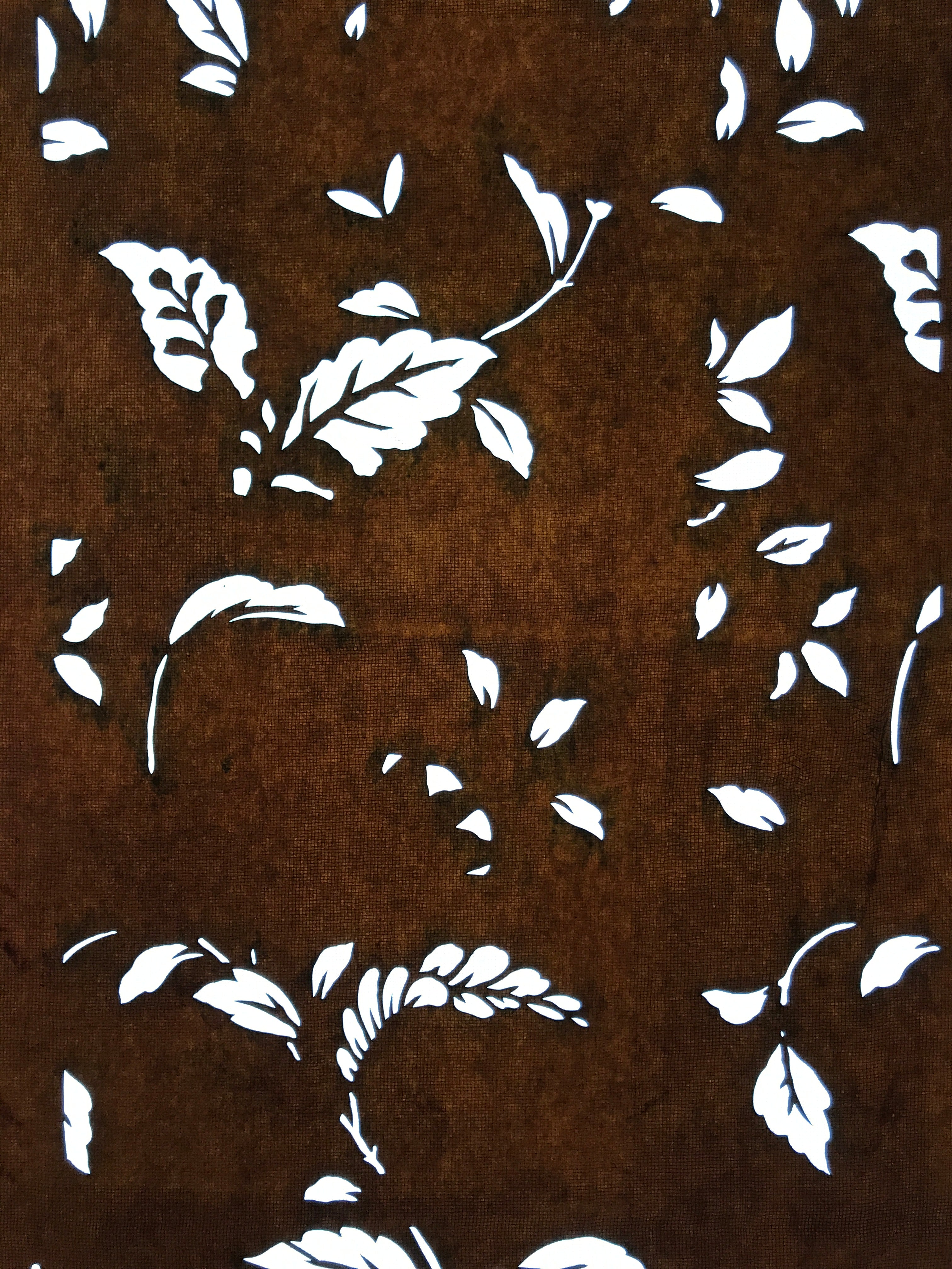 Antique Japanese Katagami Paper Kimono Stencil Katazome Leaf Plant Design C981