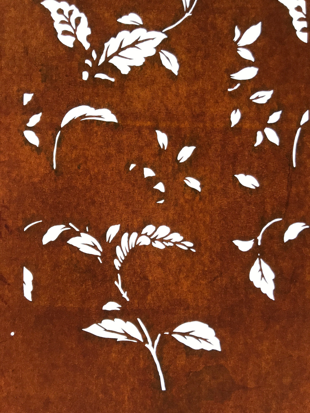 Antique Japanese Katagami Paper Kimono Stencil Katazome Leaf Plant Design C981