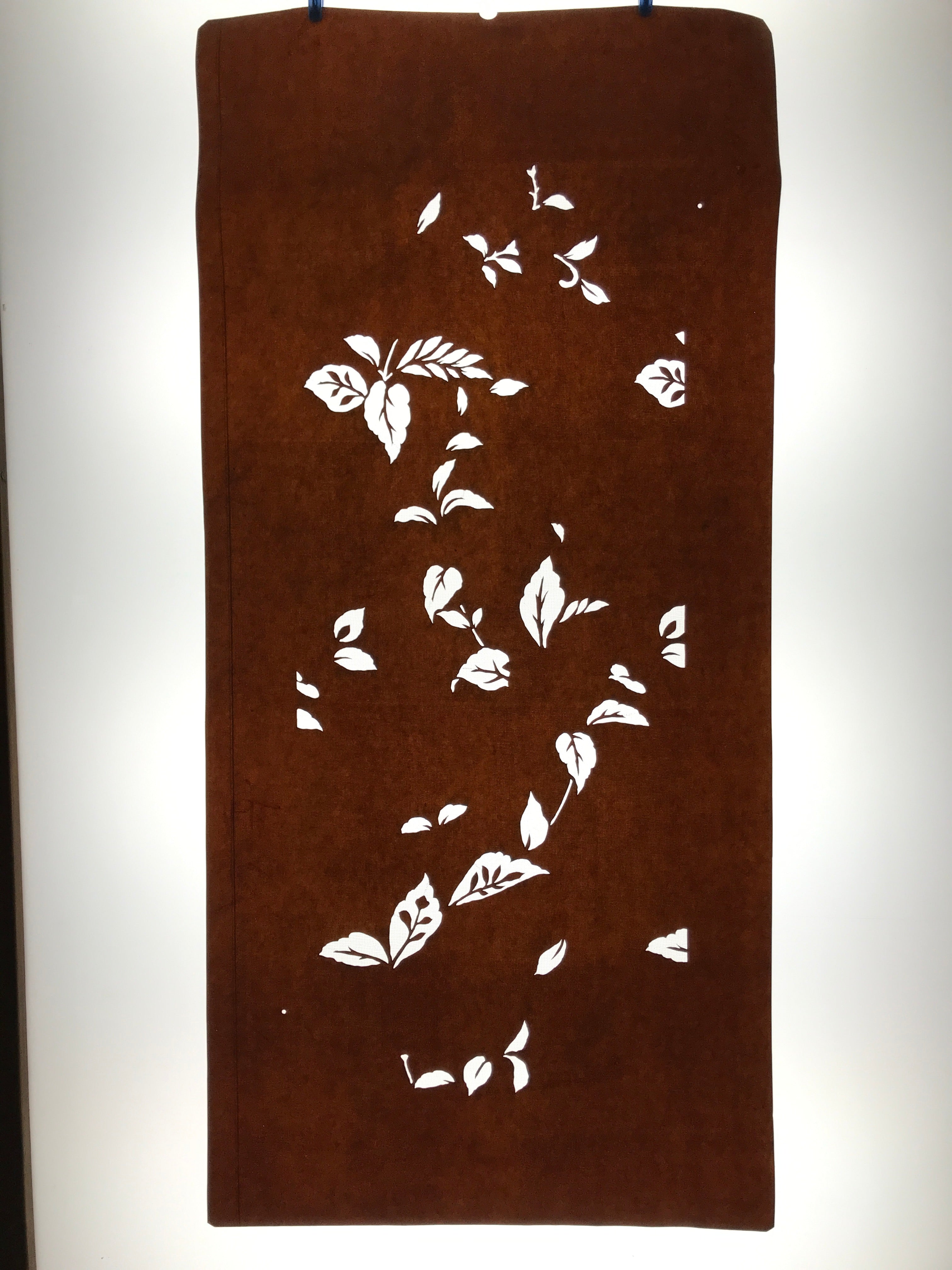 Antique Japanese Katagami Paper Kimono Stencil Katazome Leaf Plant Design C983