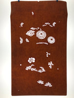 Antique Japanese Katagami Paper Kimono Stencil Katazome Leaf Plant Flowers C977