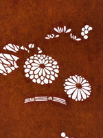 Antique Japanese Katagami Paper Kimono Stencil Katazome Leaf Plant Flowers C977