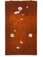 Antique Japanese Katagami Paper Kimono Stencil Katazome Leaf Plant Flowers C984